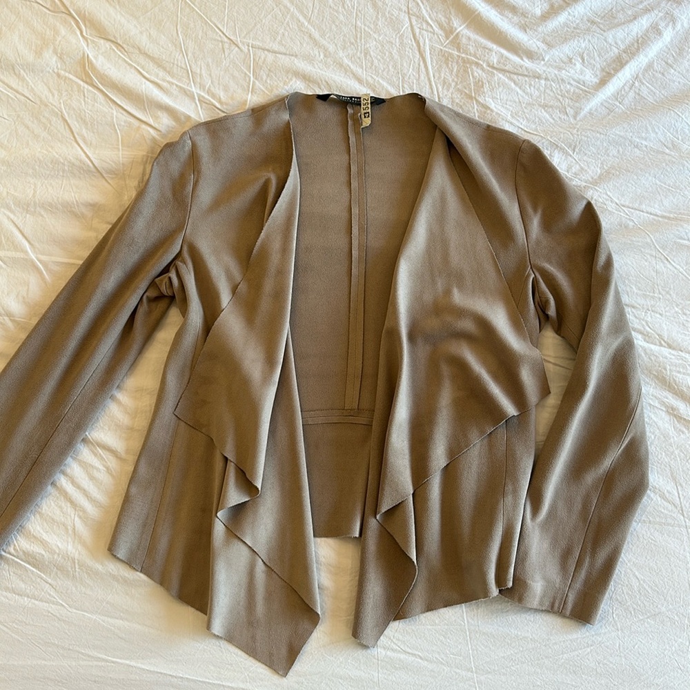 Zara drapey taupe jacket